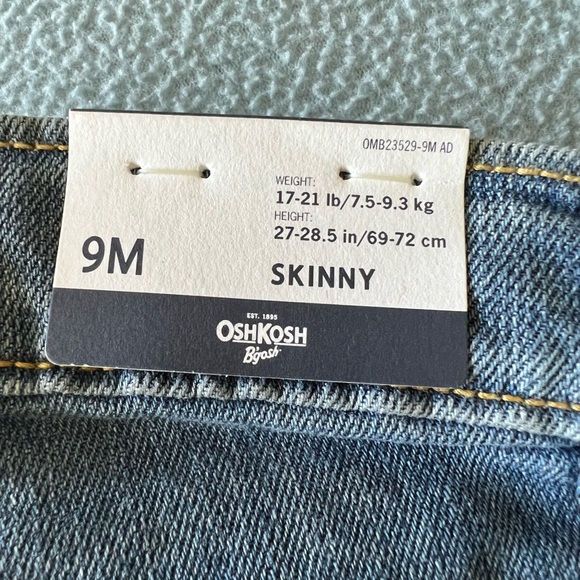 OshKosh B’gosh 9 month boy girl Baby light blue skinny jeans NWT - Picture 7 of 7